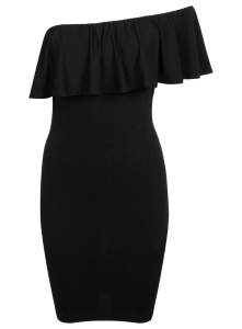 black one shouldered ruffle dress £35